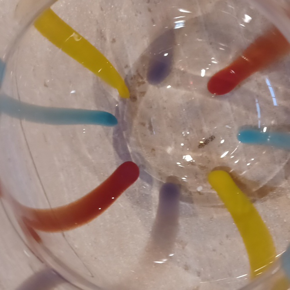 Pfaltzgraff Vintage Rainbow Swirl Handblown Glass Pitcher - Picture 6 of 6